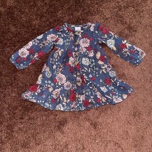 Wonder Nation Floral Kids Dress - Blue and Red